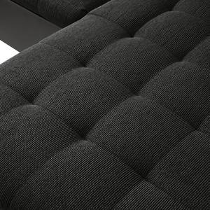 Canapé panoramique Puntiro Imitation cuir / Tissu structuré - Cuir synthétique Lilo / Tissu structuré Satur: Gris foncé / Anthracite