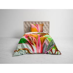 Parure de lit réversible GOTS Neila Satin mako - Multicolore - 155 x 220 cm + oreiller 80 x 80 cm