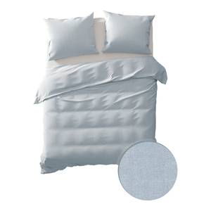 Parure de lit Chambray Percale de coton - Bleu clair - 140 x 200/220 cm + oreiller 70 x 60 cm