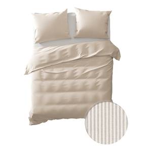 Parure de lit Oxford Coton - Crème - 200 x 200/220 cm + 2 oreillers 70 x 60 cm