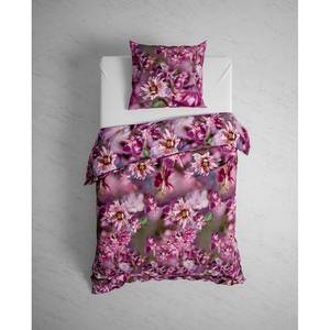 Parure de lit GOTS Margaret Flanelle - Violet - 155 x 220 cm + oreiller 80 x 80 cm