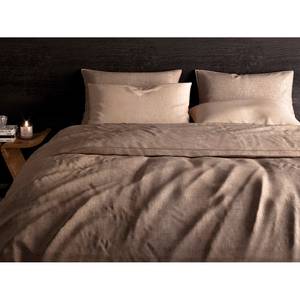 Beddengoed GOTS Franela flanel - Taupe - 140x200/220cm + kussen 70x60cm