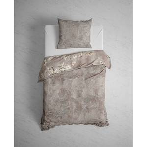 Omkeerbaar beddengoed GOTS Boaz mako-satijn - taupe - 155x220cm + kussen 80x80cm