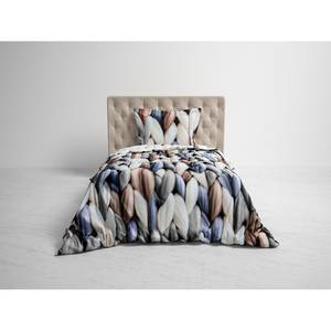 Parure de lit réversible GOTS Alaya Sergé de coton - Multicolore - 240 x 200/220 cm + 2 oreillers 70 x 60 cm