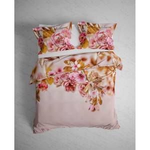 Parure de lit réversible GOTS Rosie Sergé de coton - Rose - 140 x 200/220 cm + oreiller 70 x 60 cm