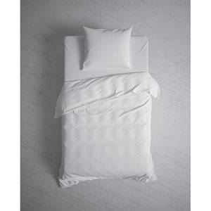 Parure de lit Punto Satin de coton - Blanc - 135 x 200 cm + oreiller 80 x 80 cm