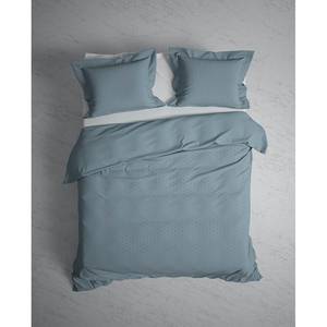 Parure de lit Punto Satin de coton - Bleu Gris - 200 x 200/220 cm + 2 oreillers 70 x 60 cm