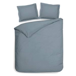 Parure de lit Punto Satin de coton - Bleu Gris - 260 x 200/220 cm + 2 oreillers 70 x 60 cm