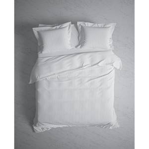 Parure de lit Banda Satin de coton - Blanc - 140 x 200/220 cm + oreiller 70 x 60 cm