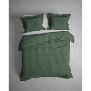 Parure de lit Banda Satin de coton - Vert olive - 200 x 200/220 cm + 2 oreillers 70 x 60 cm