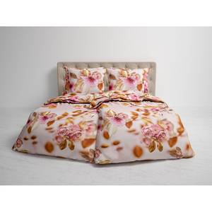 Parure de lit réversible GOTS Rosie Sergé de coton - Rose - 155 x 220 cm + oreiller 80 x 80 cm
