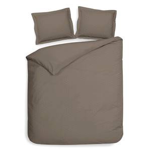 Parure de lit Punto Satin de coton - Taupe - 260 x 200/220 cm + 2 oreillers 70 x 60 cm