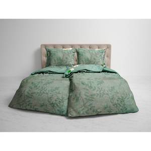 Parure de lit réversible GOTS Bliss Sergé de coton - Vert - 155 x 220 cm + oreiller 80 x 80 cm