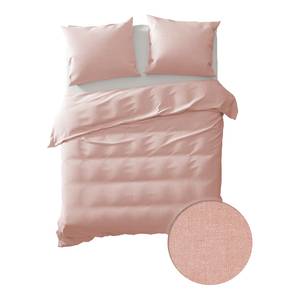 Parure de lit Chambray Percale de coton - Rose - 260 x 200/220 cm + 2 oreillers 70 x 60 cm