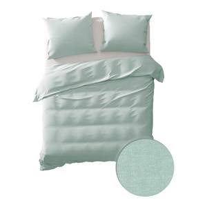 Parure de lit Chambray Percale de coton - Menthe - 260 x 200/220 cm + 2 oreillers 70 x 60 cm