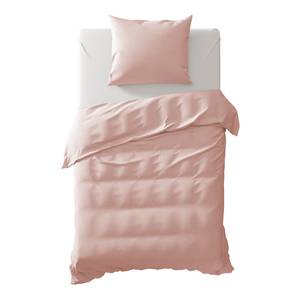 Parure de lit Chambray Percale de coton - Rose - 140 x 200/220 cm + oreiller 70 x 60 cm