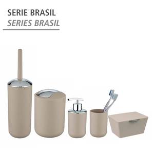 Prullenbak Brasil thermoplastisch kunststof (TPE) - Capaciteit: 6,5 L - Taupe