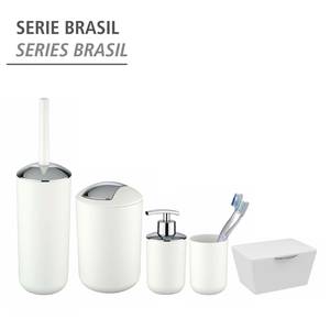 Poubelle de salle de bain Brasil II TPE - Capacité: 6.5 L - Blanc