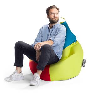 Beanbag Harlekin XL Grün - Kunststoff - 70 x 110 x 70 cm