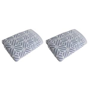 Handtücher Design Jacquard I (2er-Set) Frottee - Grau