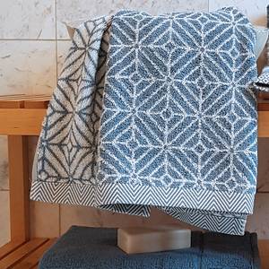 Drap de bain Design Jacquard I Éponge - Bleu