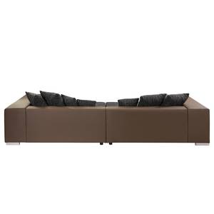 Bigsofa Canton I Kunstleder / Strukturstoff - Braun / Grau