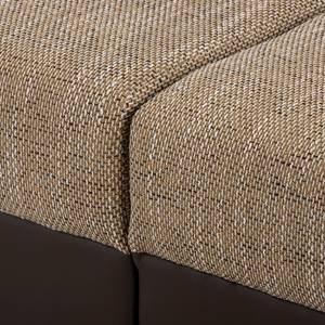 Divano Canton I Similpelle / Tessuto strutturato - Marrone / Beige