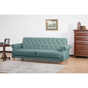 Schlafsofa Brampton Antiklederlook - Microfaser Ehmi: Schieferblau