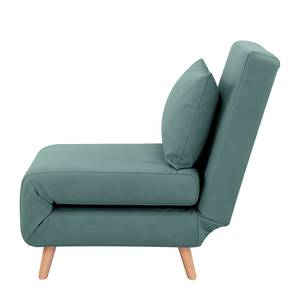 Slaapfauteuil ELANDS antieke leerlook - Microvezel Ehmi: Leisteenblauw