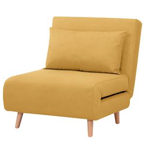 Fauteuil convertible ELANDS Aspect cuir vieilli - Microfibre Ehmi: Jaune maïs