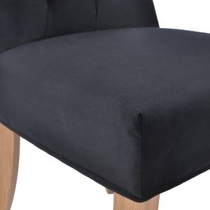 Chaises capitonnées Waroona 2 (lot de 2) Noir - Chêne clair