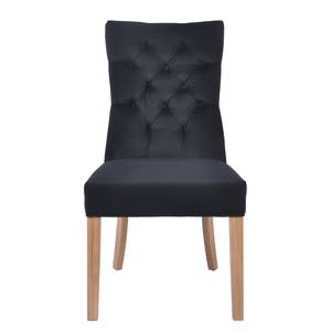 Chaises capitonnées Waroona 2 (lot de 2) Noir - Chêne clair