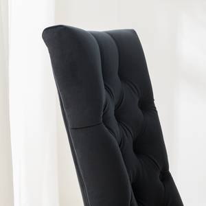 Chaises capitonnées Waroona 2 (lot de 2) Noir - Chêne clair