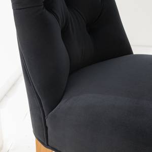 Chaises capitonnées Waroona 2 (lot de 2) Noir - Chêne clair