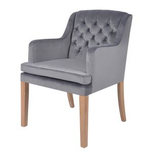 Chaise à accoudoirs Austin II Gris - Chêne clair