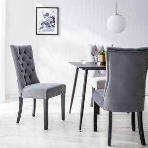 Chaises capitonnées Waroona 2 (lot de 2) Gris - Noir