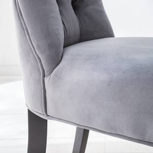 Chaises capitonnées Waroona 2 (lot de 2) Gris - Noir