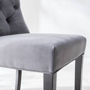 Chaises capitonnées Waroona 2 (lot de 2) Gris - Noir