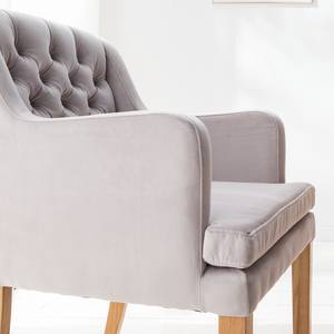 Chaise à accoudoirs Austin II Gris clair - Chêne clair