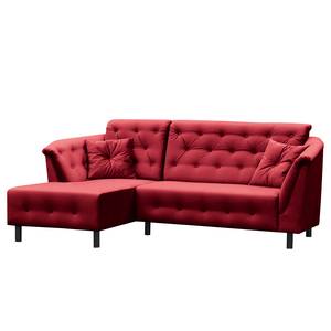 Ecksofa Tayrac Samt - Rot - Longchair davorstehend links