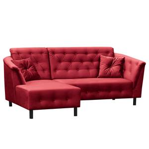 Ecksofa Tayrac Samt - Rot - Longchair davorstehend links