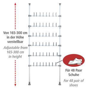 Teleskop-Schuhregal Herkules Stahl - Lichtgrau