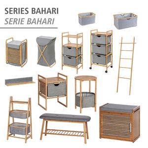 Wandregal Bahari Bambus massiv - Bambus / Grau