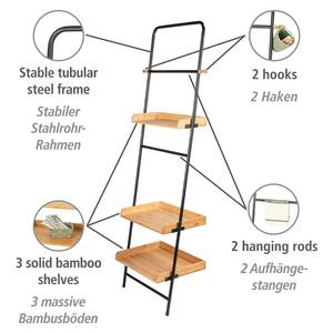 Ladderkast Loft massief bamboehout/metaal - bamboehout/zwart