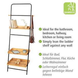 Ladderkast Loft massief bamboehout/metaal - bamboehout/zwart