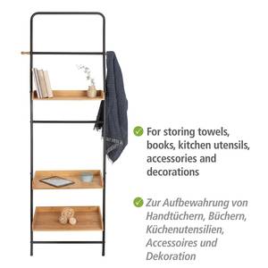 Leiterregal Loft Bambus massiv / Metall - Bambus / Schwarz