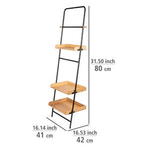 Ladderkast Loft massief bamboehout/metaal - bamboehout/zwart