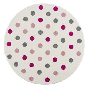 Kindervloerkleed Confetti polypropyleen - Oud pink/Crèmekleurig - Diameter: 160 cm