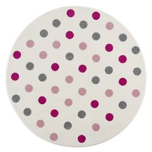 Kindervloerkleed Confetti polypropyleen - Oud pink/Crèmekleurig - Diameter: 133 cm