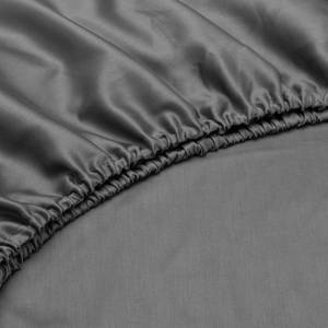 Drap-housse Satinado Coton - Satin - Anthracite - 140 x 200 cm